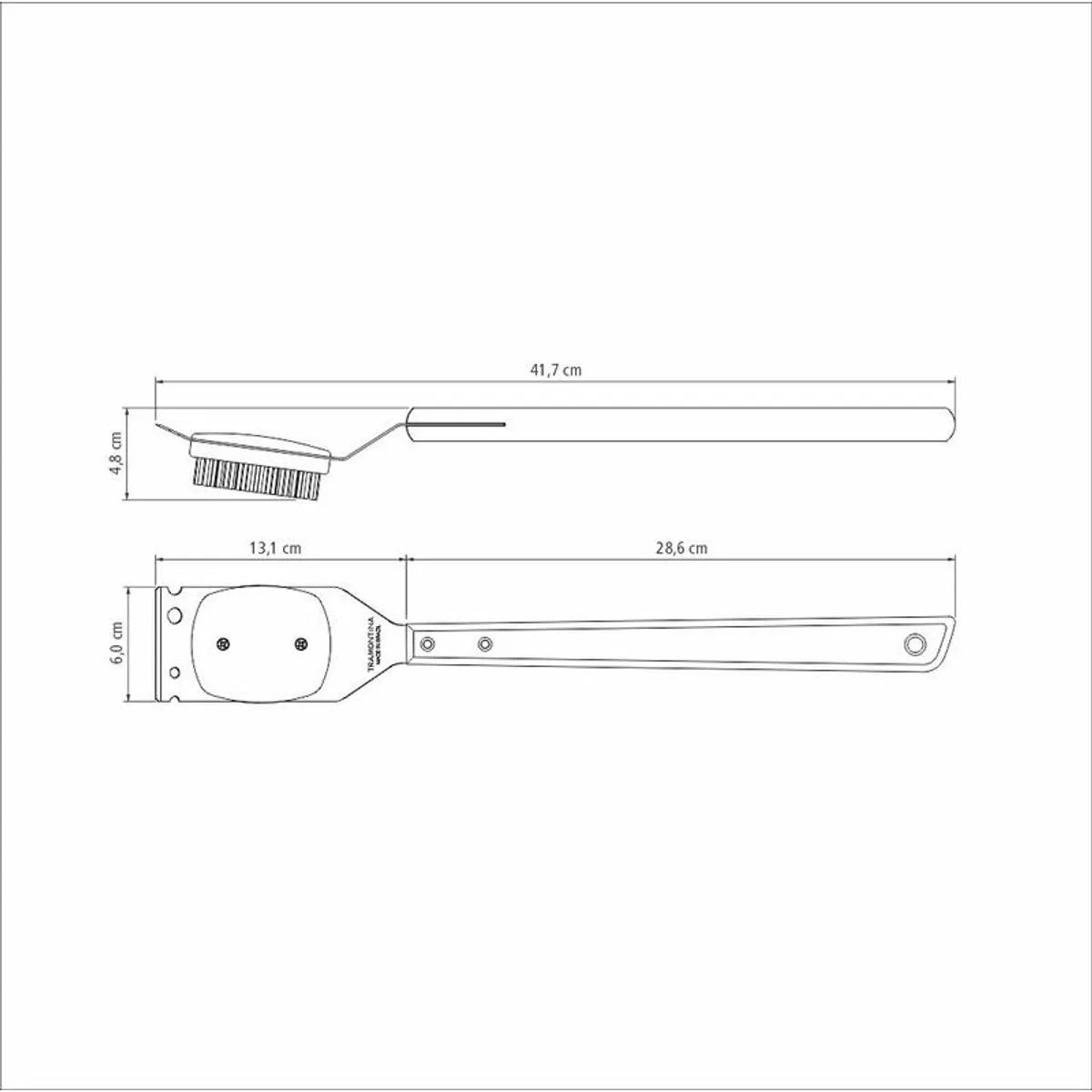 Cepillo Para Parrillas Tramontina Churrasco Con Lámina De Acero Inoxidable Y Mango De Madera 41 Cm