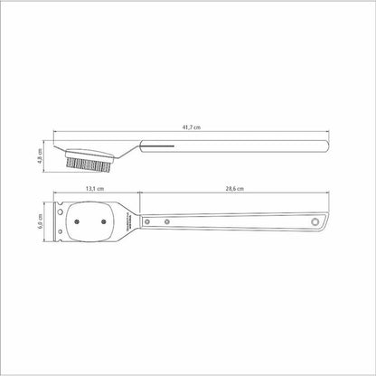 Cepillo Para Parrillas Tramontina Churrasco Con Lámina De Acero Inoxidable Y Mango De Madera 41 Cm